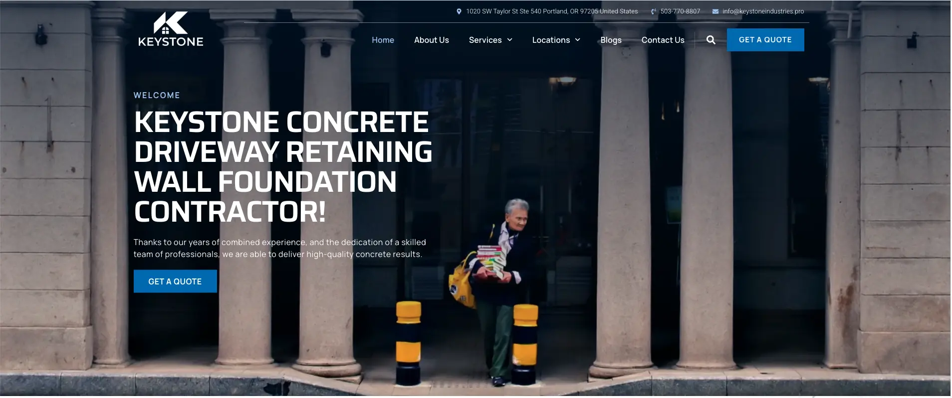 Construction contractor website design case study for Keystone Concrete Contractor
